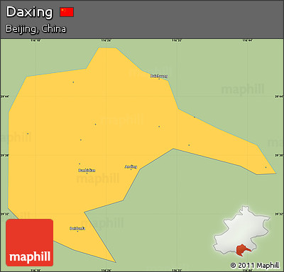 Savanna Style Simple Map of Daxing, single color outside