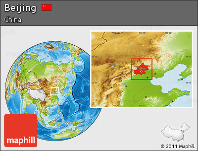 Physical Location Map of Beijing
