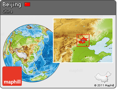 Physical Location Map of Beijing