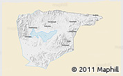 Classic Style 3D Map of Miyun, single color outside