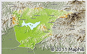 Physical 3D Map of Miyun, semi-desaturated