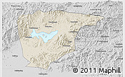 Shaded Relief 3D Map of Miyun, desaturated