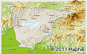 Shaded Relief 3D Map of Miyun, physical outside