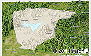 Shaded Relief 3D Map of Miyun, satellite outside