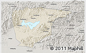 Shaded Relief 3D Map of Miyun, semi-desaturated