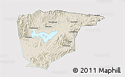 Shaded Relief 3D Map of Miyun, single color outside