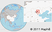Gray Location Map of Miyun, highlighted country