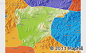 Physical Map of Miyun, political outside