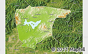 Physical Map of Miyun, satellite outside