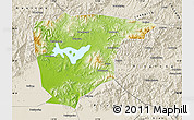 Physical Map of Miyun, shaded relief outside