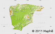Physical Map of Miyun, single color outside