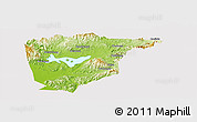 Physical Panoramic Map of Miyun, cropped outside