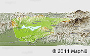 Physical Panoramic Map of Miyun, semi-desaturated