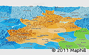 Political Shades Panoramic Map of Beijing