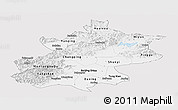 Silver Style Panoramic Map of Beijing, single color outside