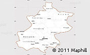 Classic Style Simple Map of Beijing, cropped outside