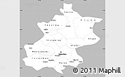 Gray Simple Map of Beijing, single color outside