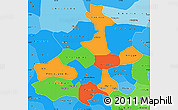 Political Simple Map of Beijing, political shades outside