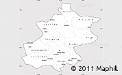 Silver Style Simple Map of Beijing, cropped outside