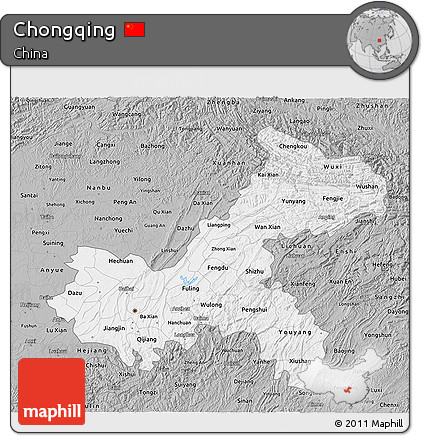 Gray 3D Map of Chongqing