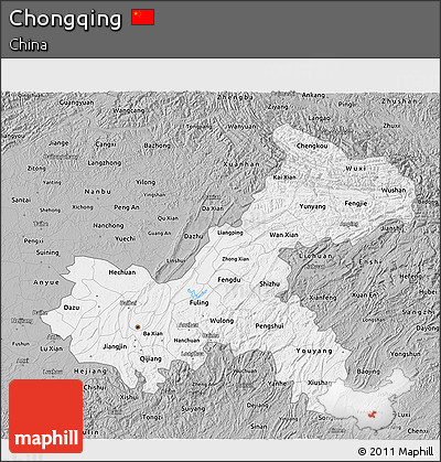 Gray 3D Map of Chongqing