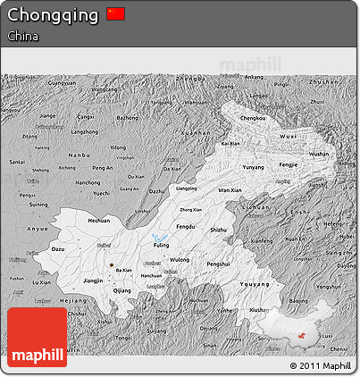 Gray 3D Map of Chongqing