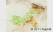 Physical 3D Map of Chongqing, lighten