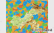 Physical 3D Map of Chongqing, political outside