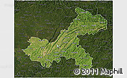 Satellite 3D Map of Chongqing, darken
