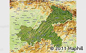 Satellite 3D Map of Chongqing, physical outside