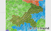 Satellite 3D Map of Chongqing, political shades outside