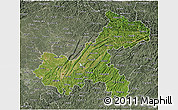 Satellite 3D Map of Chongqing, semi-desaturated
