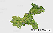 Satellite 3D Map of Chongqing, single color outside
