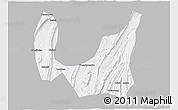 Gray 3D Map of Ba Xian, single color outside