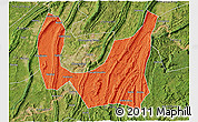 Political 3D Map of Ba Xian, satellite outside