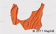 Political 3D Map of Ba Xian, single color outside