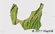 Satellite 3D Map of Ba Xian, cropped outside