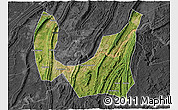 Satellite 3D Map of Ba Xian, darken, desaturated