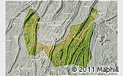 Satellite 3D Map of Ba Xian, lighten, semi-desaturated