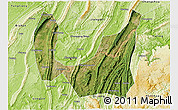 Satellite 3D Map of Ba Xian, physical outside