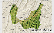 Satellite 3D Map of Ba Xian, shaded relief outside