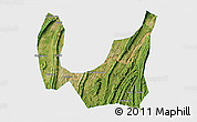 Satellite 3D Map of Ba Xian, single color outside