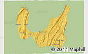 Savanna Style 3D Map of Ba Xian, single color outside