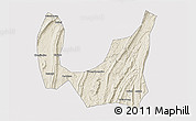 Shaded Relief 3D Map of Ba Xian, cropped outside