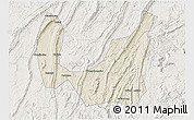 Shaded Relief 3D Map of Ba Xian, lighten
