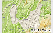Shaded Relief 3D Map of Ba Xian, physical outside