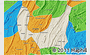 Shaded Relief 3D Map of Ba Xian, political outside