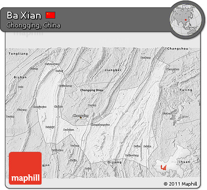 Silver Style 3D Map of Ba Xian