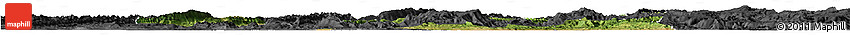 Satellite Horizon Map of Ba Xian, darken, desaturated