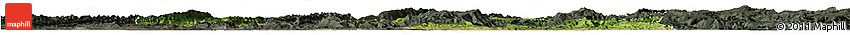 Satellite Horizon Map of Ba Xian, darken, semi-desaturated